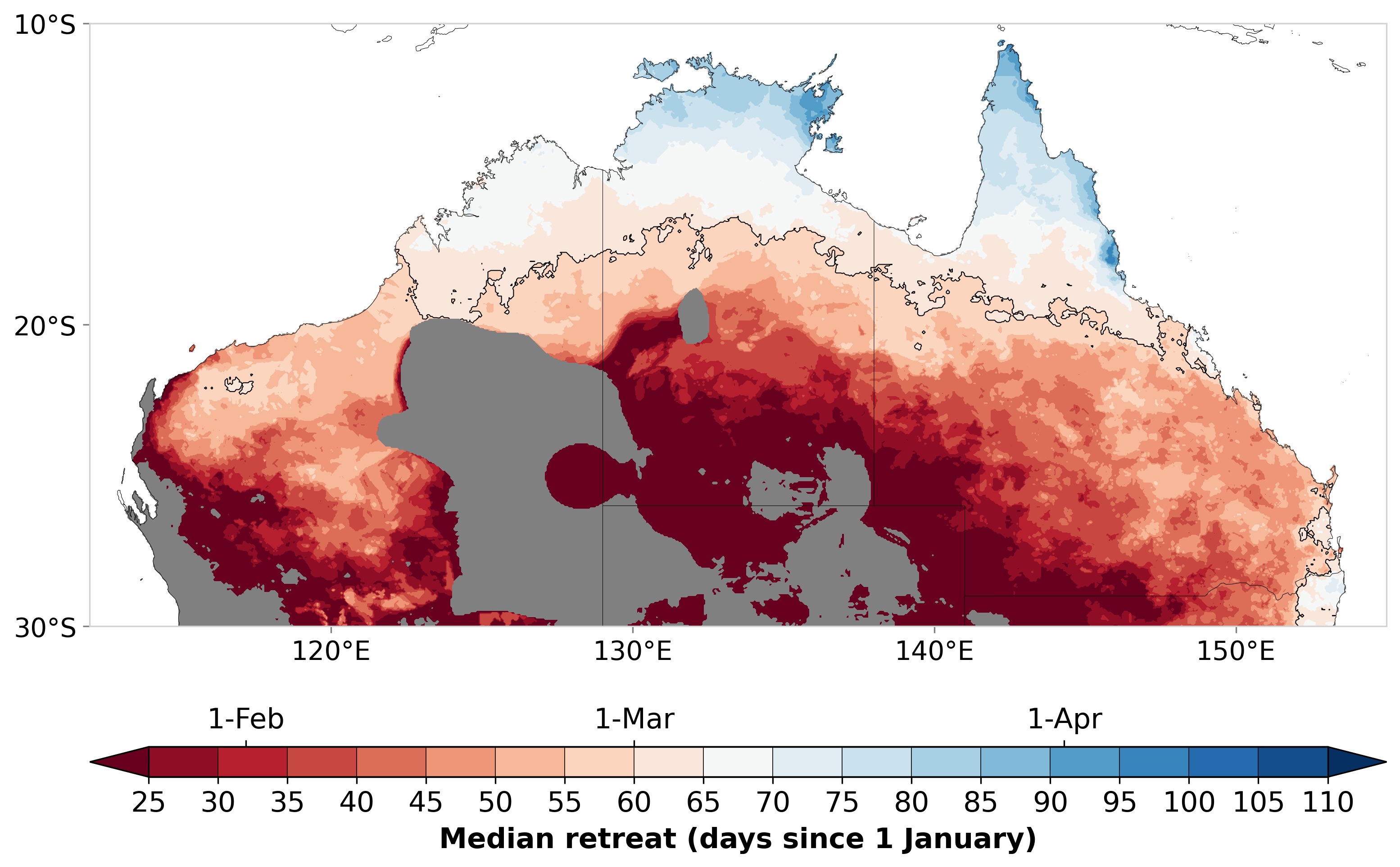 Northern Rainfall Retreat 30th Percentile