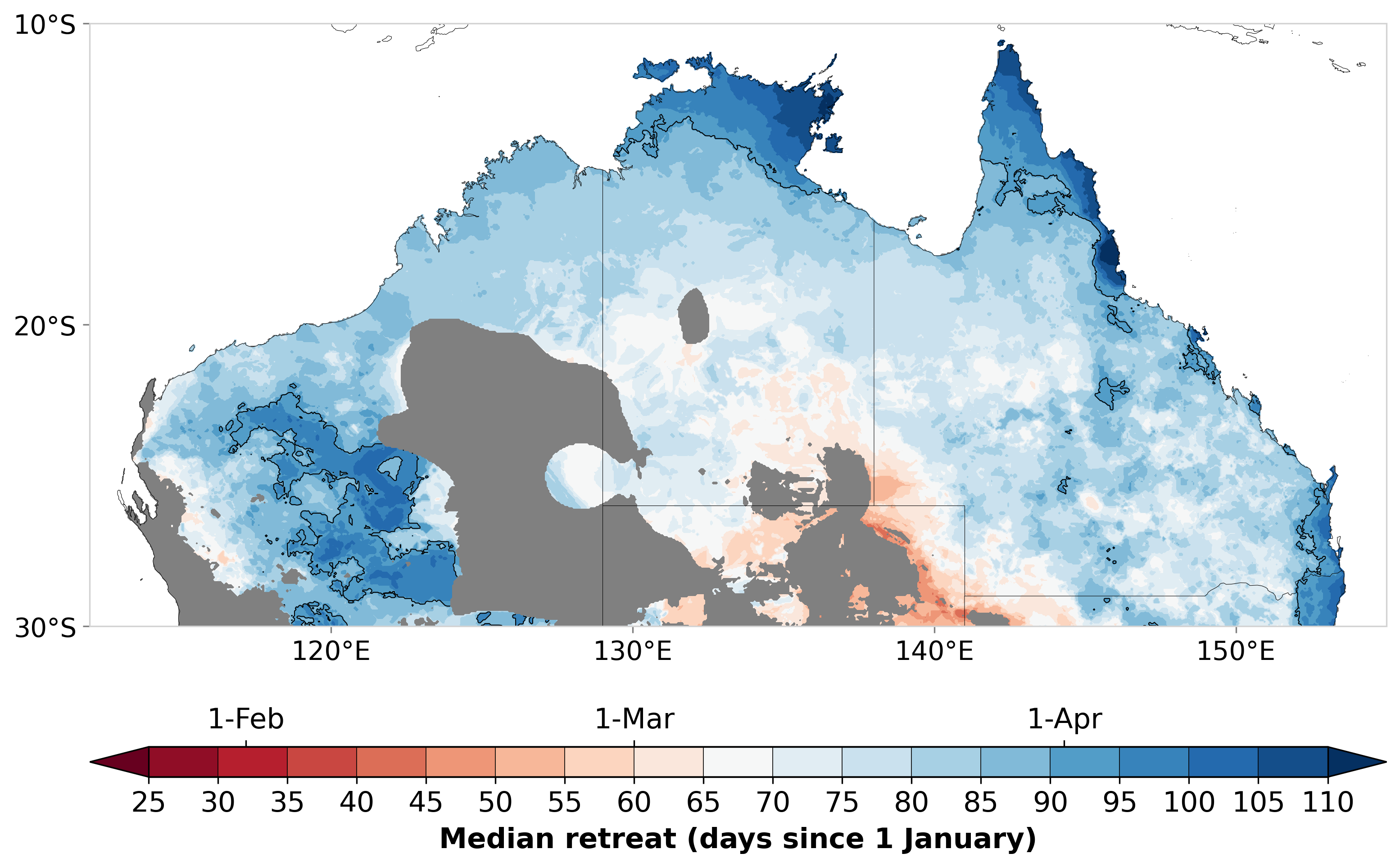 Northern Rainfall Retreat 70th Percentile